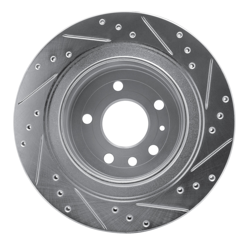 Saab 9-5 Brake Rotor (1) - Rear Left - R1 Concepts - Drilled & Slotted - Silver - `02-`10